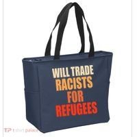 Will Trade Racists For Refugees Tote Bag thumb 2