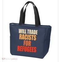 Will Trade Racists For Refugees Tote Bag thumb 3