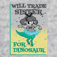 Will Trade Sister For Dinosaur Kids Hoodie thumb 2