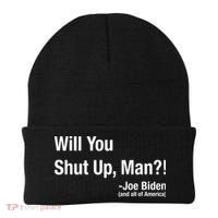 Will You Shut Up Man? Funny Biden Quote President Debate Beanie thumb 0