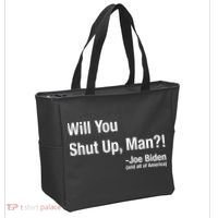 Will You Shut Up Man? Funny Biden Quote President Debate Tote Bag thumb 2