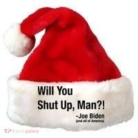Will You Shut Up Man? Funny Biden Quote President Debate Santa Hat thumb 0