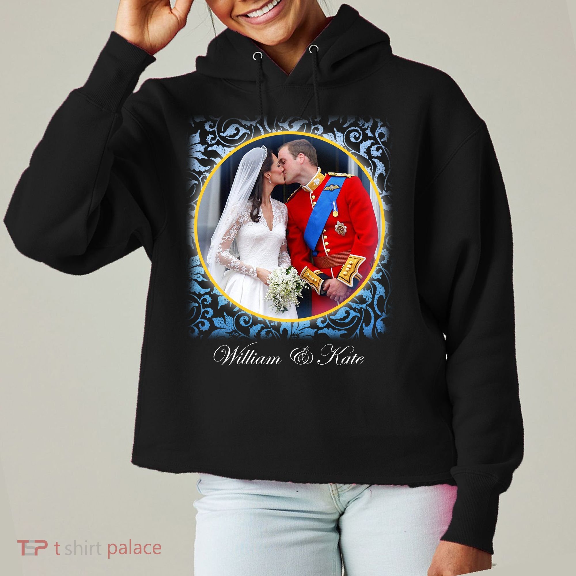 William & Kate Royal Wedding Photo Ladies Heavyweight Boxy Pullover Hoodie