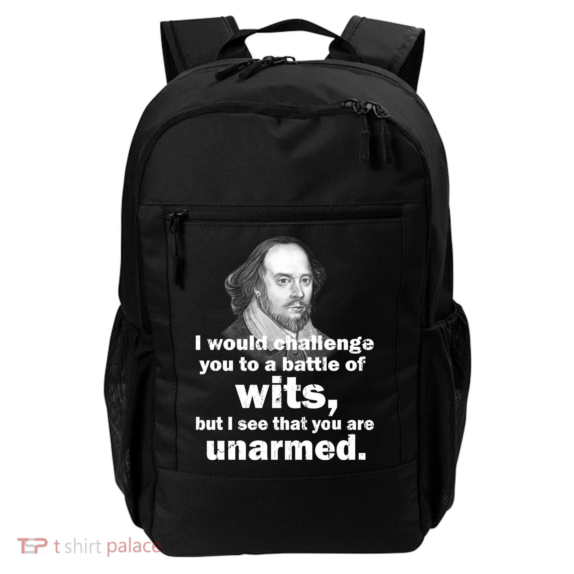 William Shakespeare Wits Quote Backpack