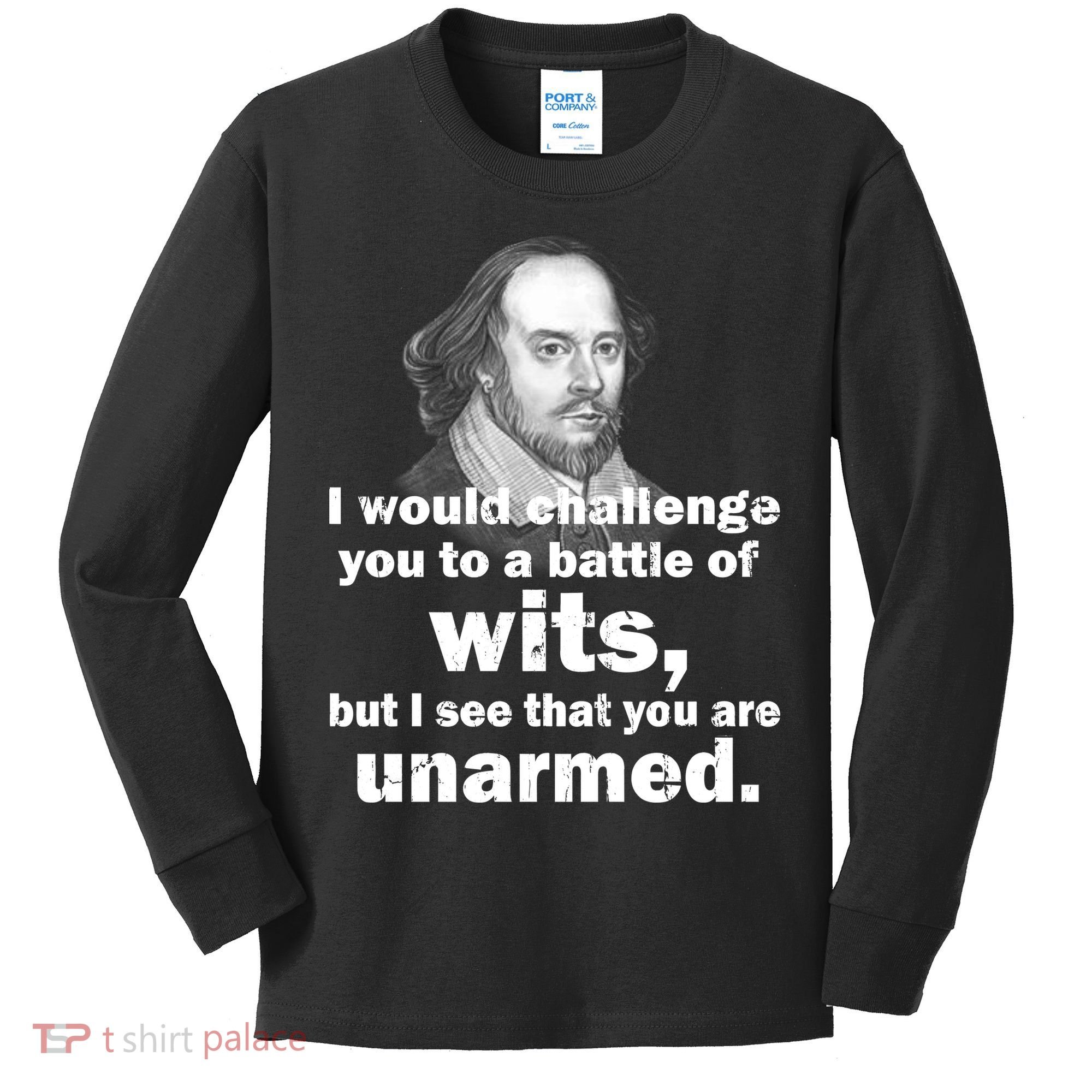 William Shakespeare Wits Quote Kids Long Sleeve Shirt