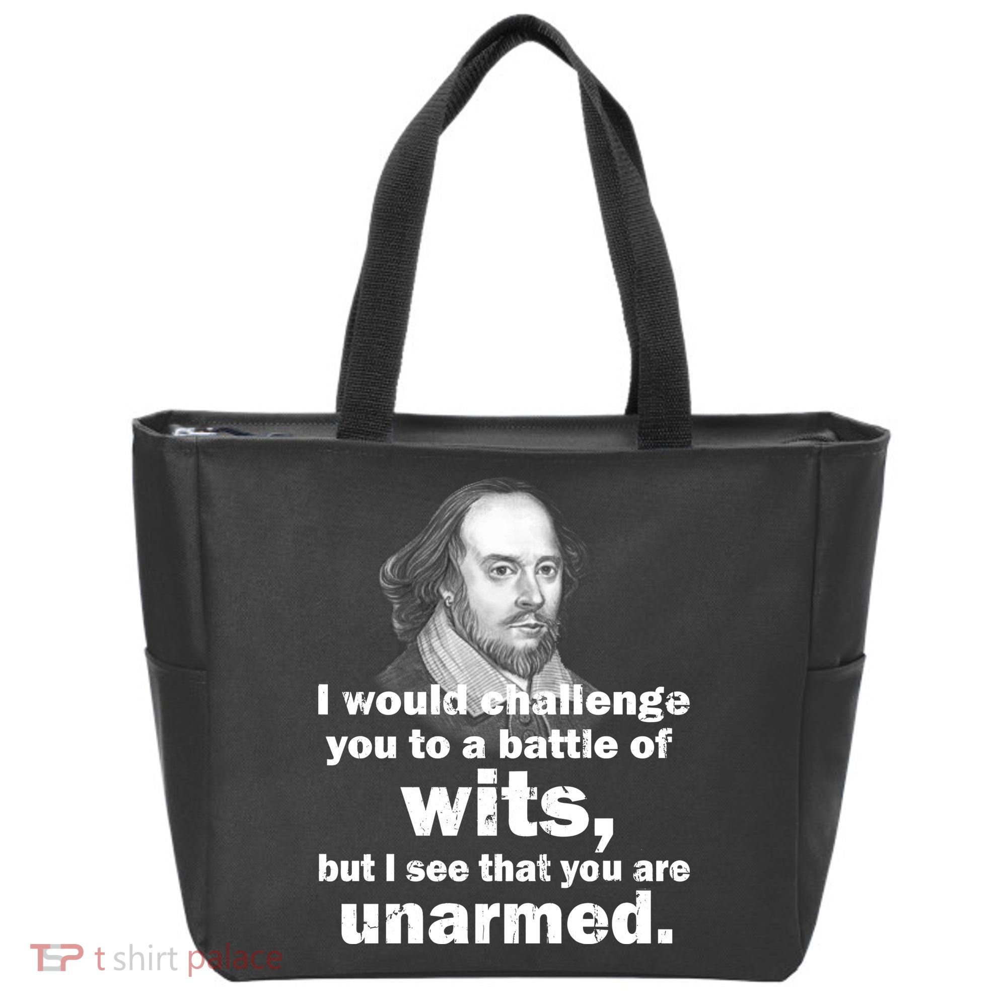 William Shakespeare Wits Quote Tote Bag