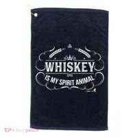 Whiskey Is My Spirit Animal Golf Towel thumb 0