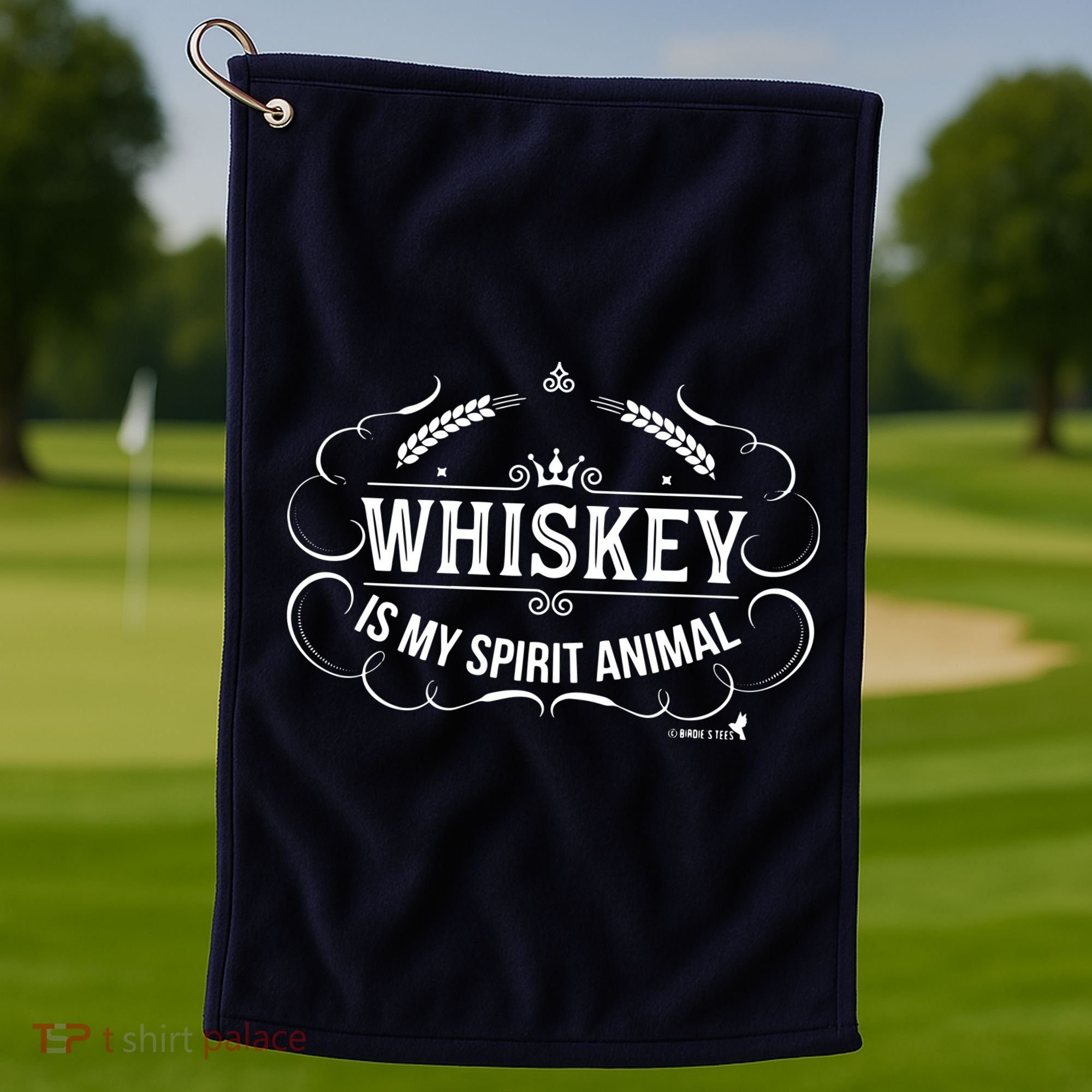 Whiskey Is My Spirit Animal Golf Towel
