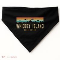 Whidbey Island Mountains Washington Hiking Outdoors Retro USA-Made Doggie Bandana thumb 0