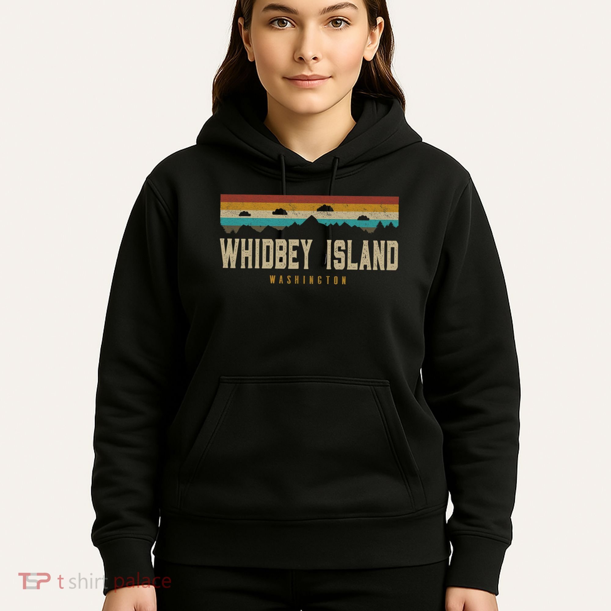 Whidbey Island Mountains Washington Hiking Outdoors Retro Hoodie