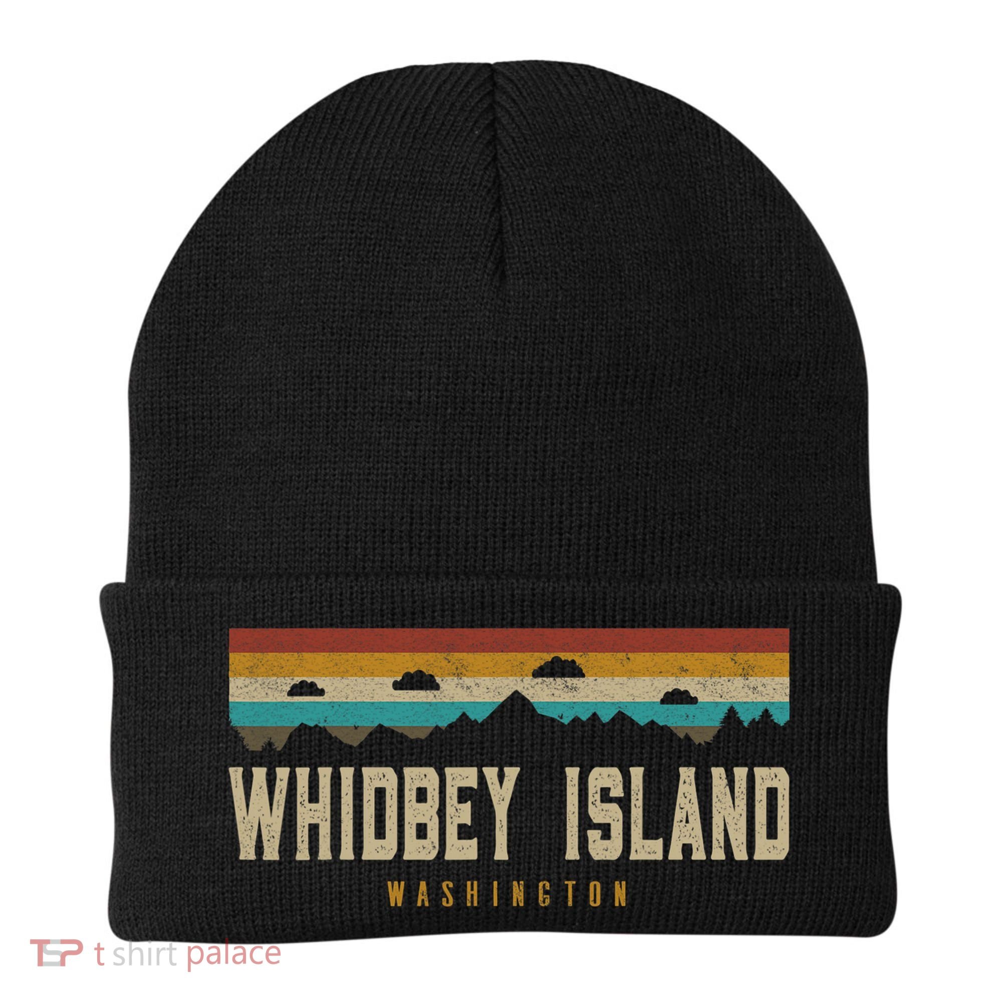 Whidbey Island Mountains Washington Hiking Outdoors Retro Beanie