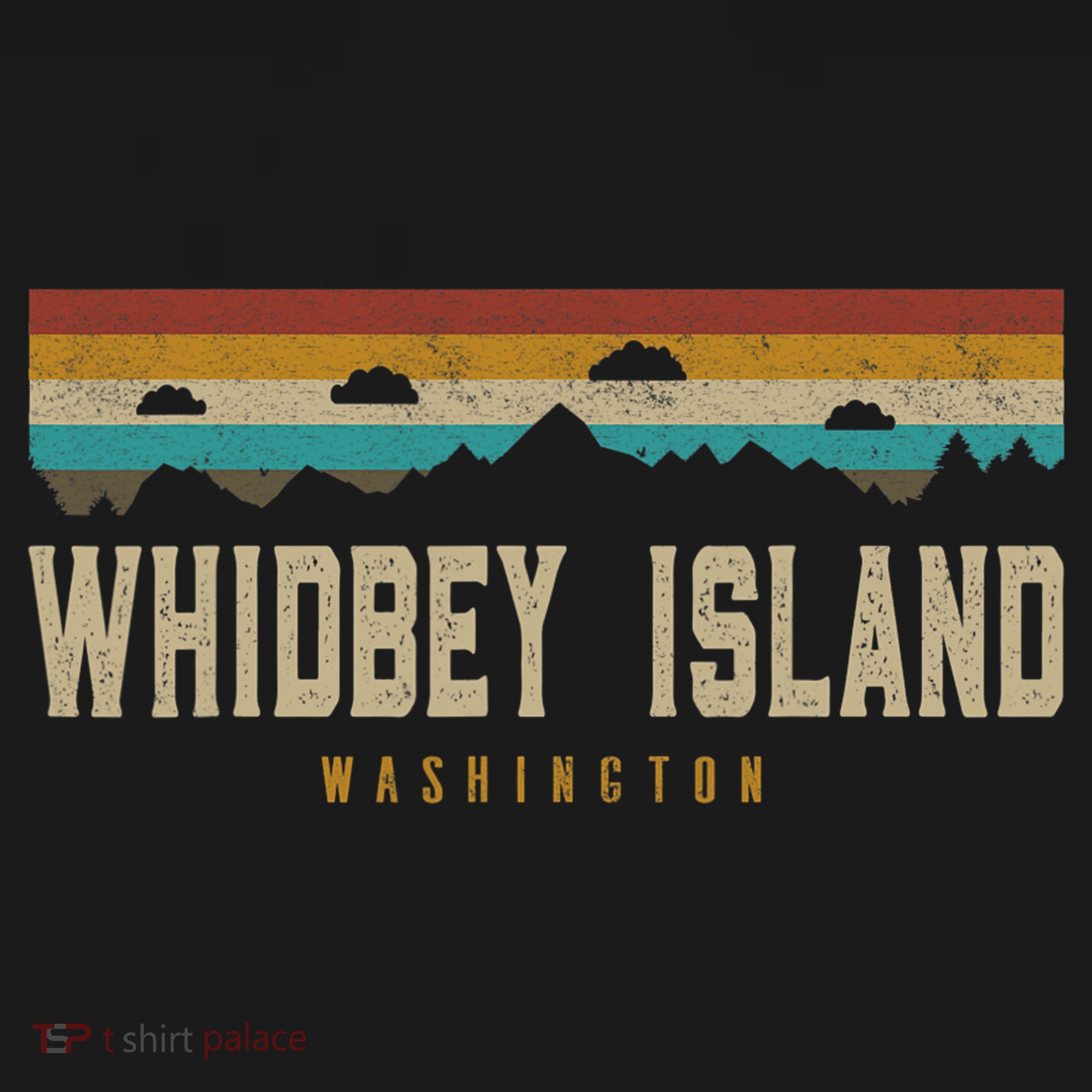 Whidbey Island Mountains Washington Hiking Outdoors Retro Women's Hoodie
