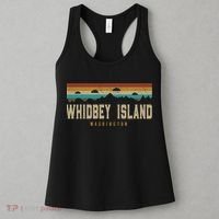 Whidbey Island Mountains Washington Hiking Outdoors Retro Women's Tank Top thumb 3