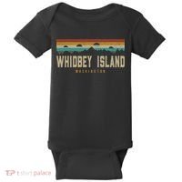 Whidbey Island Mountains Washington Hiking Outdoors Retro Baby Bodysuit thumb 0