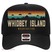Whidbey Island Mountains Washington Hiking Outdoors Retro Hat thumb 0