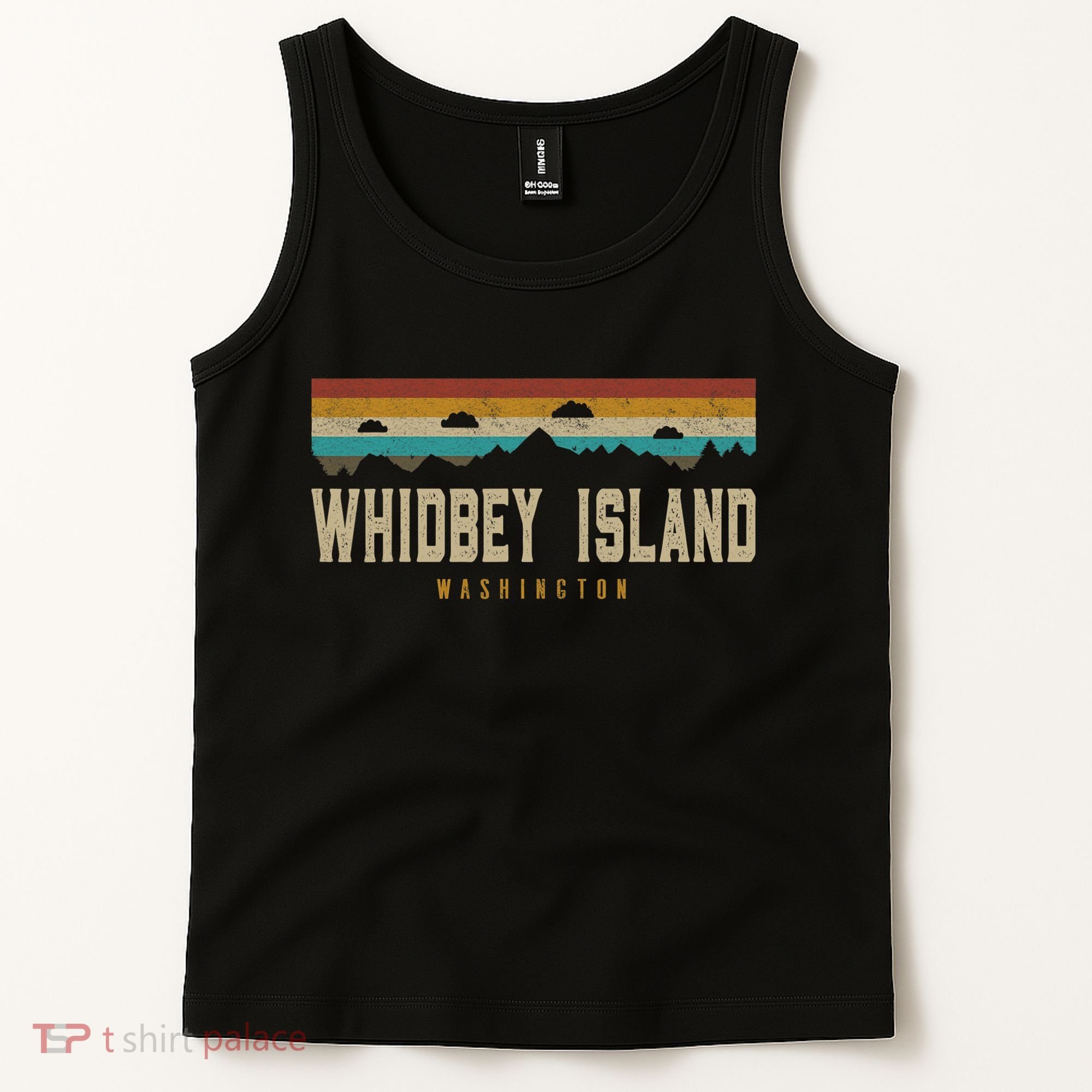 Whidbey Island Mountains Washington Hiking Outdoors Retro Tank Top