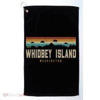 Whidbey Island Mountains Washington Hiking Outdoors Retro Golf Towel thumb 0