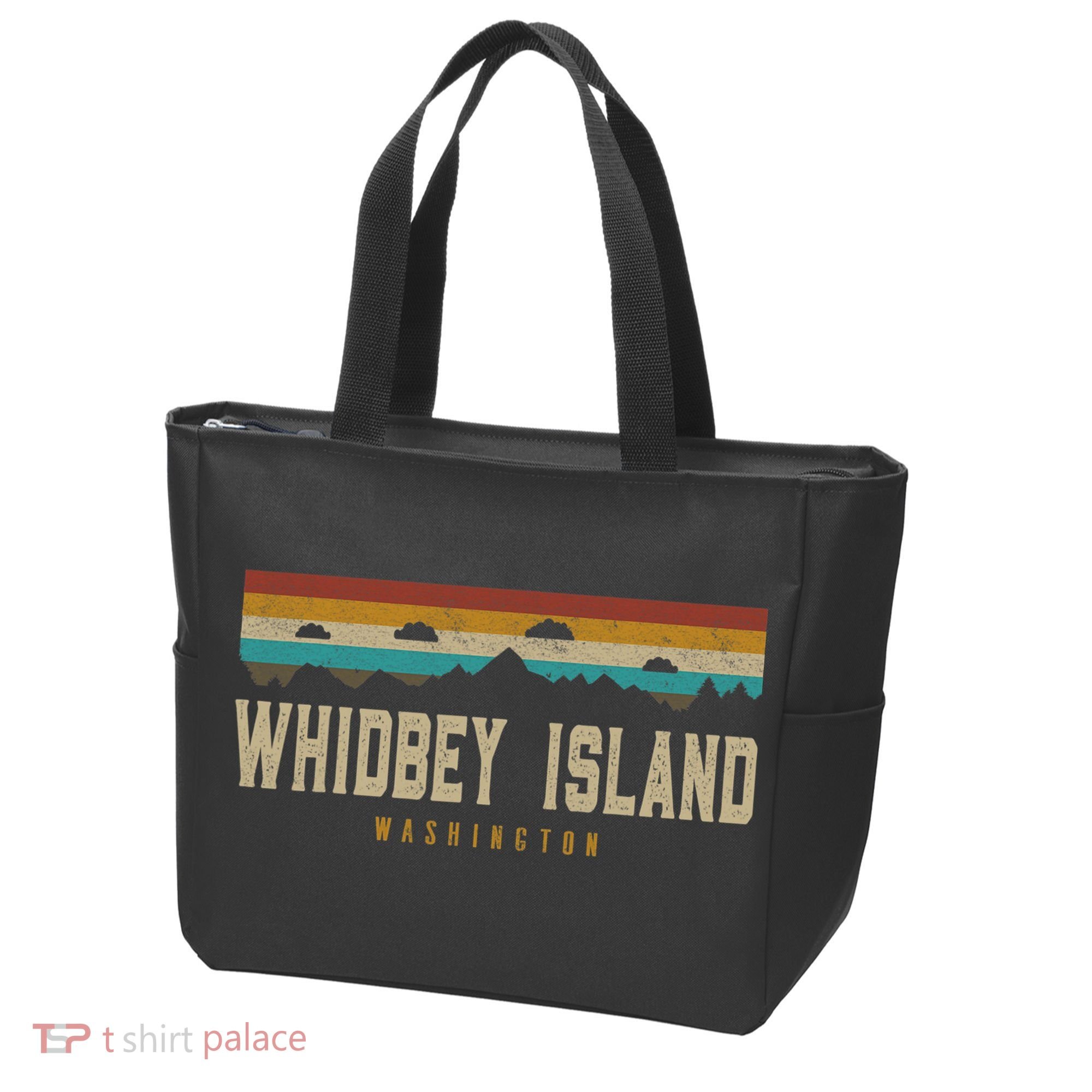 Whidbey Island Mountains Washington Hiking Outdoors Retro Tote Bag