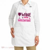 Wine Is My Valentine Funny Holiday Apron thumb 2