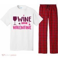 Wine Is My Valentine Funny Holiday Pajama Set thumb 0