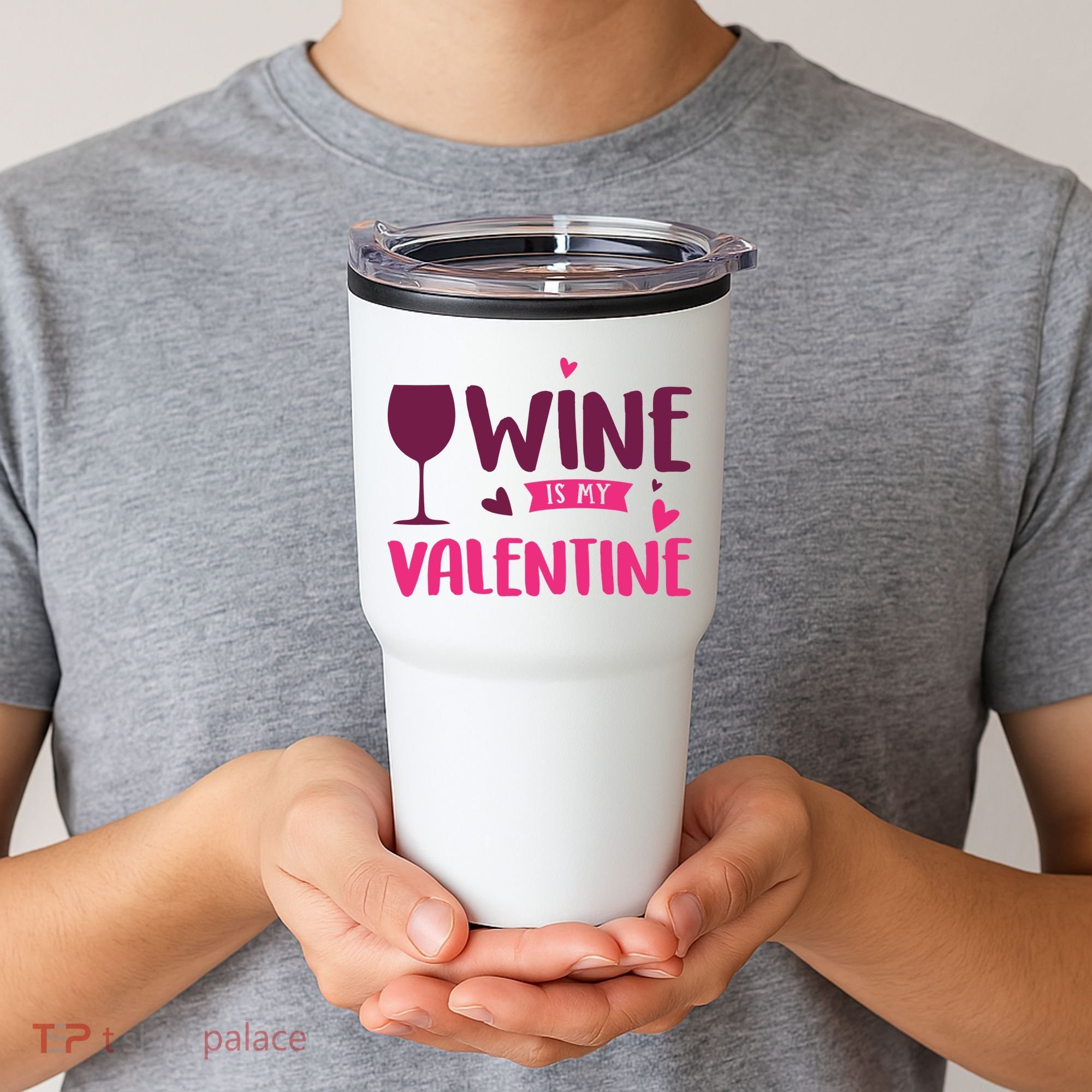 Wine Is My Valentine Funny Holiday Tumbler
