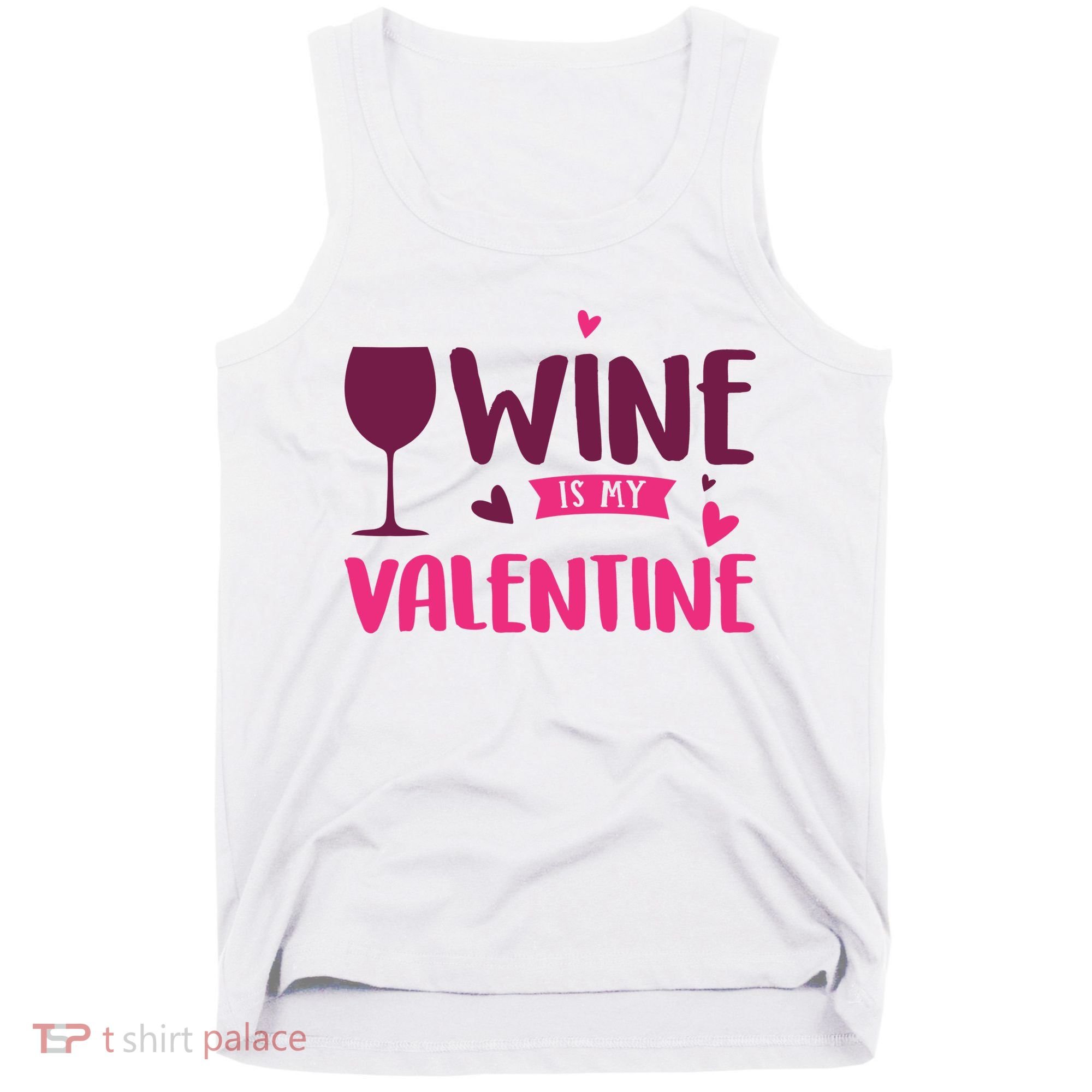 Wine Is My Valentine Funny Holiday Tank Top