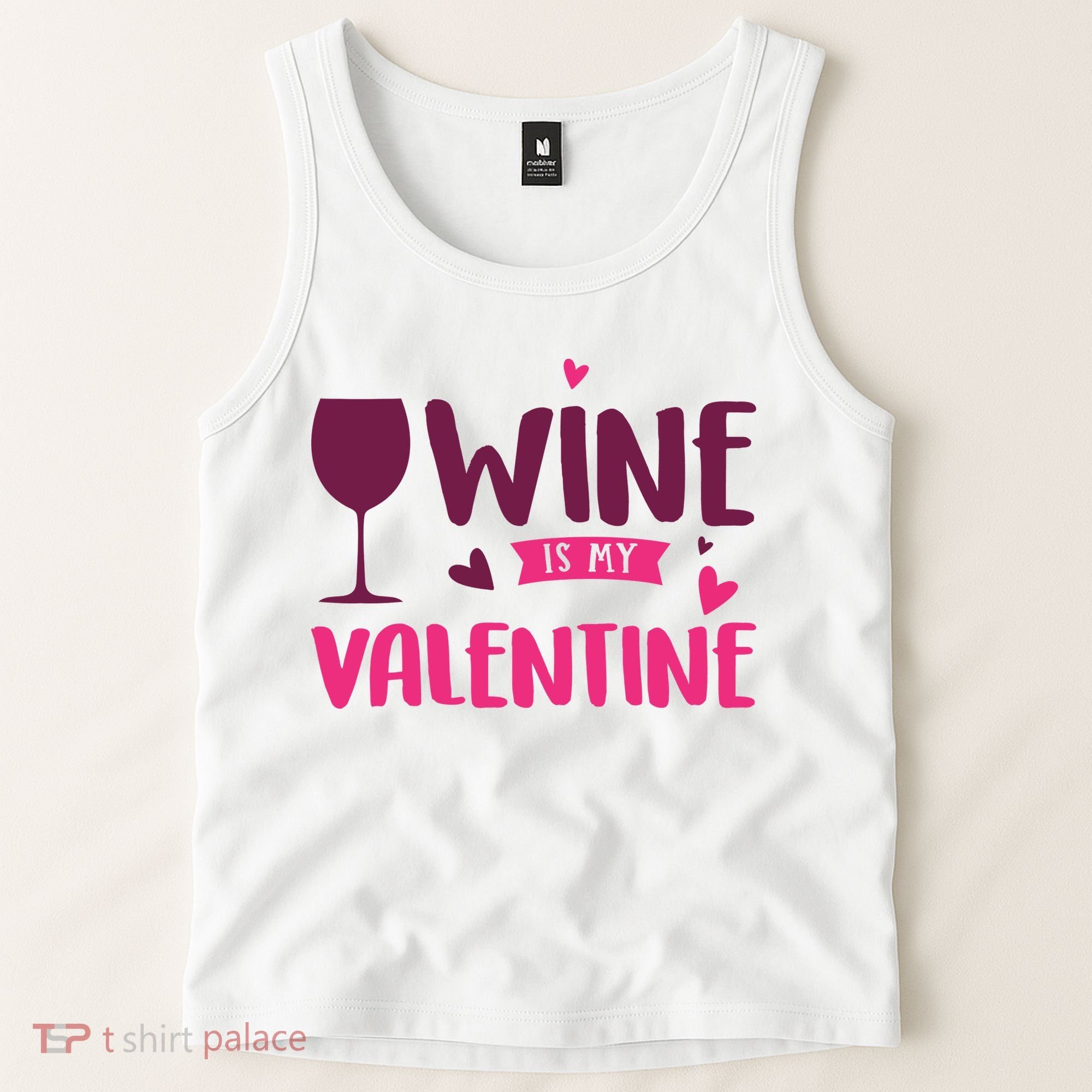 Wine Is My Valentine Funny Holiday Tank Top