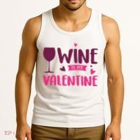 Wine Is My Valentine Funny Holiday Tank Top thumb 3