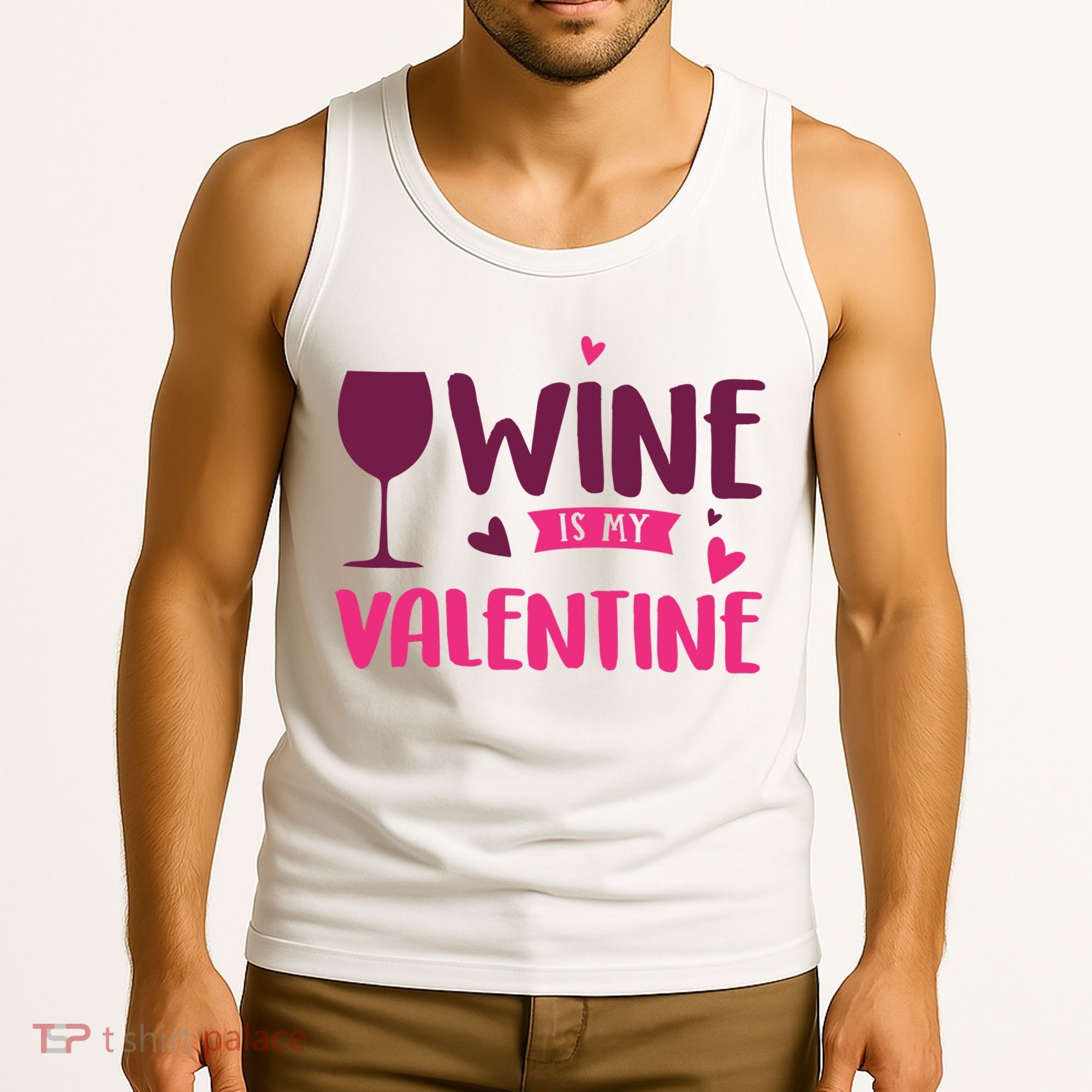 Wine Is My Valentine Funny Holiday Tank Top