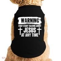 Warning I May Start Talking About Jesus At Any Time Doggie Tank thumb 0