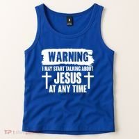 Warning I May Start Talking About Jesus At Any Time Tank Top thumb 2