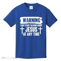 Warning I May Start Talking About Jesus At Any Time Kids T-Shirt thumb 0