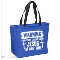 Warning I May Start Talking About Jesus At Any Time Tote Bag thumb 2