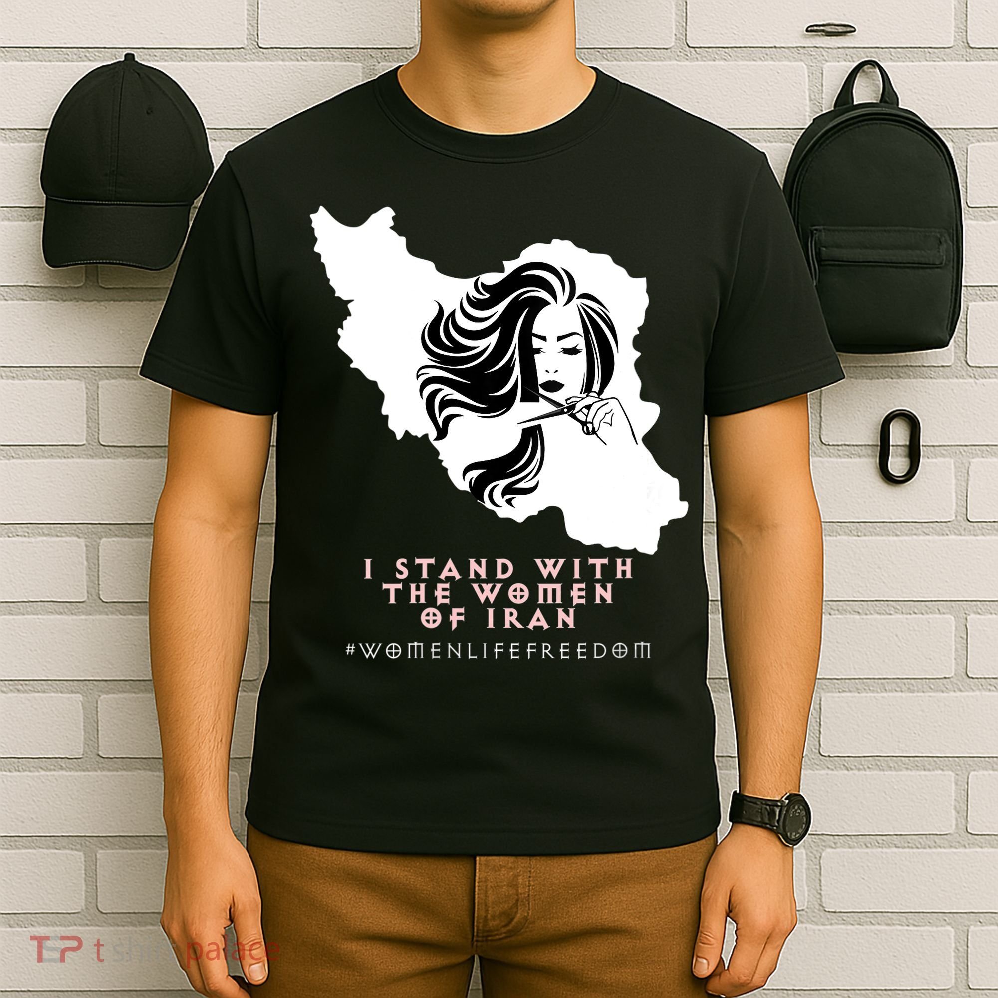 Womens Iran Map, I STAND WITH WOMEN OF IRAN Support Iranian Women T-Shirt