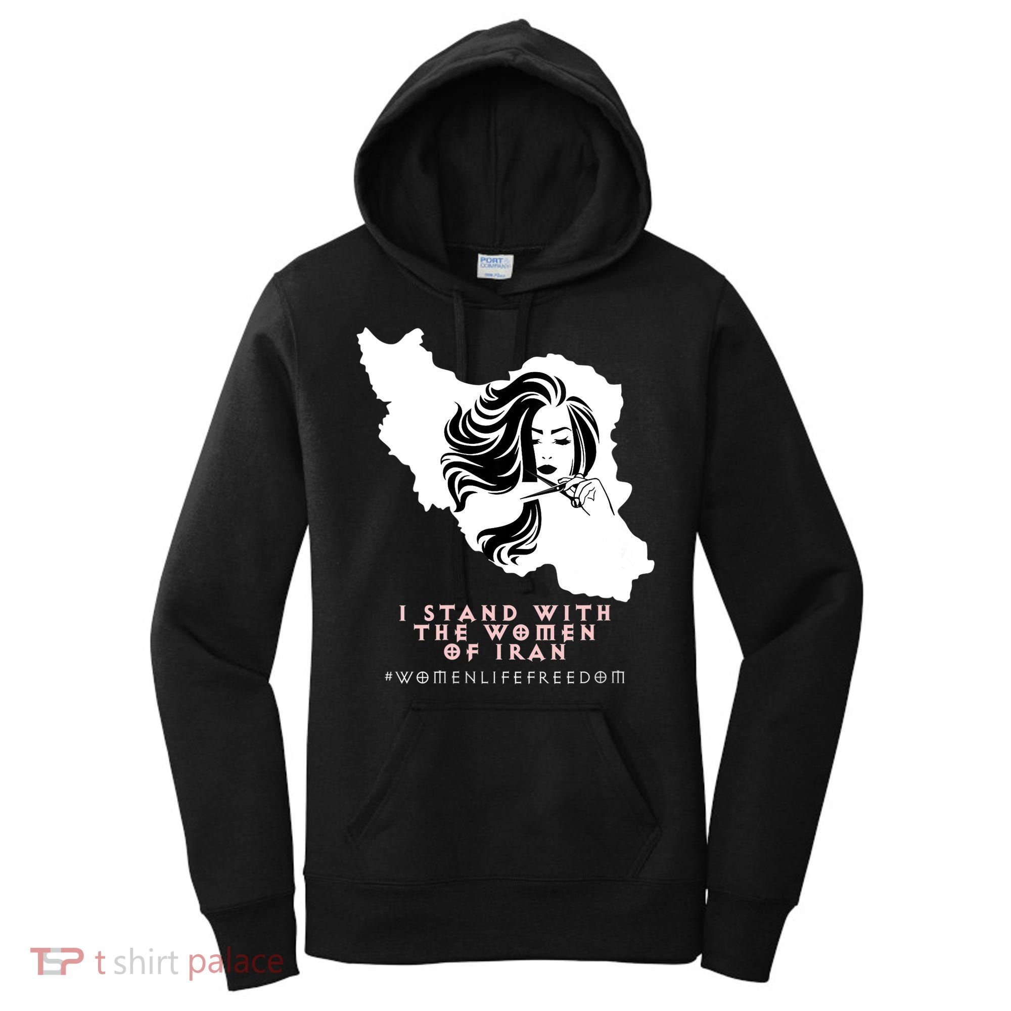 Womens Iran Map, I STAND WITH WOMEN OF IRAN Support Iranian Women Women's Hoodie
