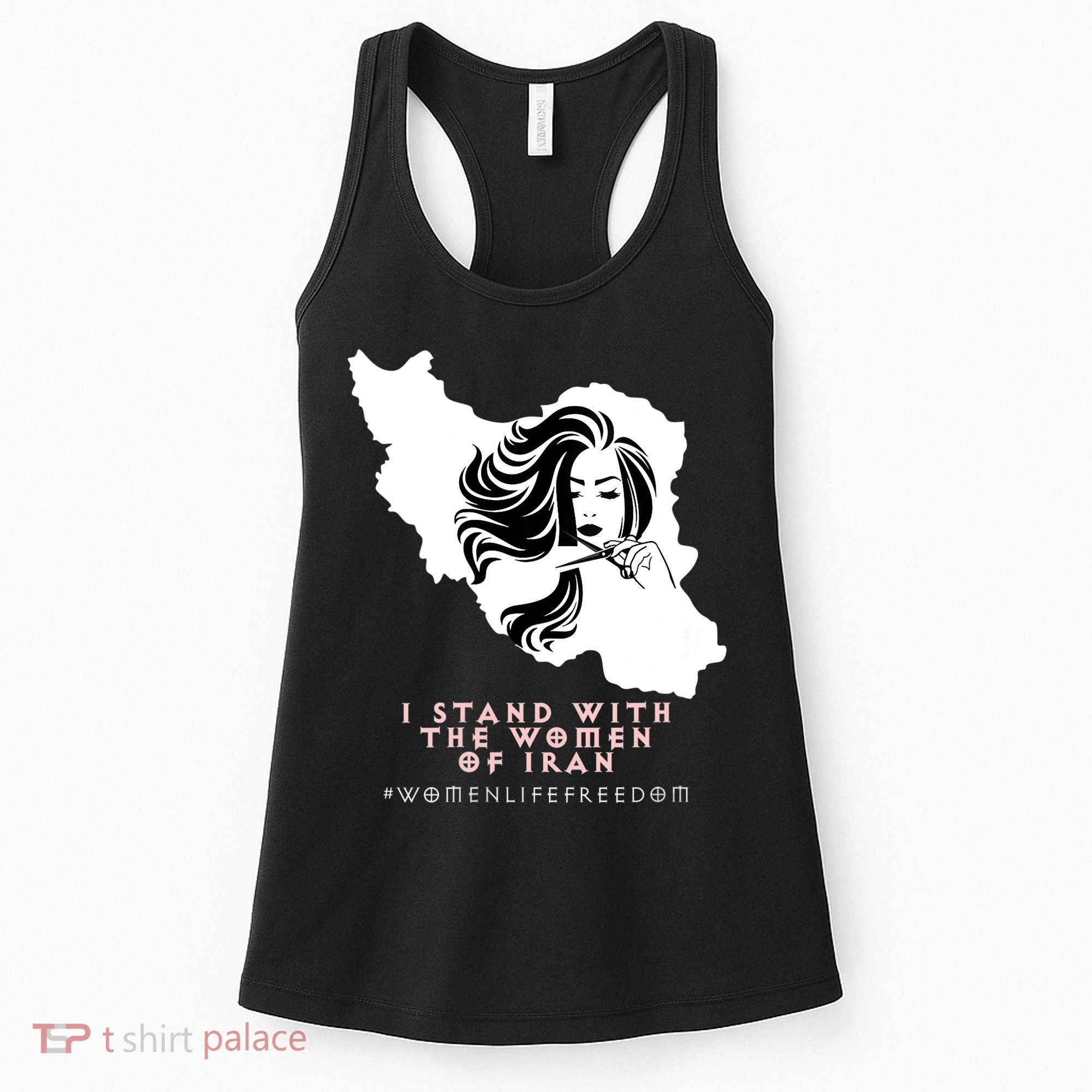 Womens Iran Map, I STAND WITH WOMEN OF IRAN Support Iranian Women Women's Tank Top