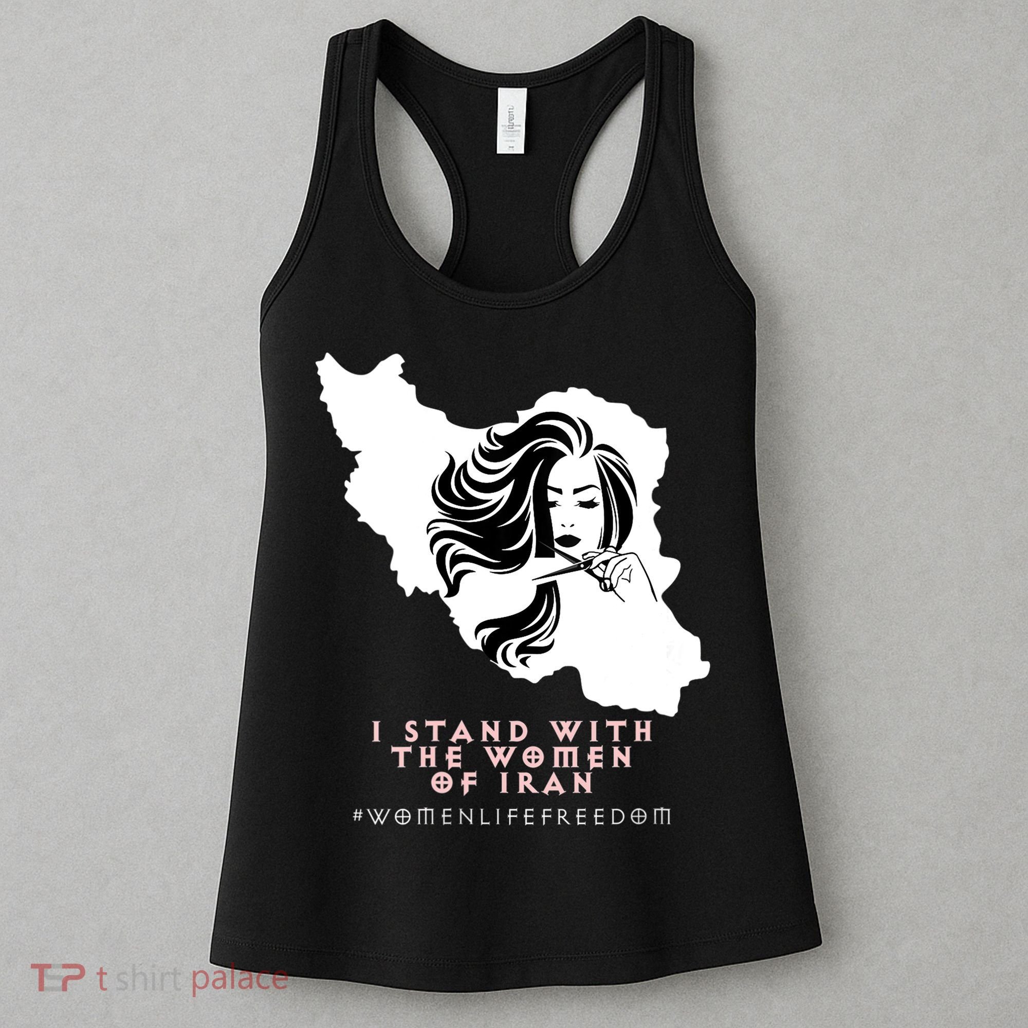 Womens Iran Map, I STAND WITH WOMEN OF IRAN Support Iranian Women Women's Tank Top