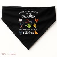 Work In My Garden Hangout With My Chickens Funny Gardening USA-Made Doggie Bandana thumb 0