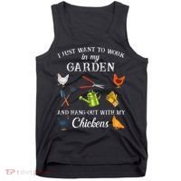 Work In My Garden Hangout With My Chickens Funny Gardening Tank Top thumb 0