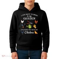 Work In My Garden Hangout With My Chickens Funny Gardening Kids Hoodie thumb 4