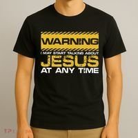 Warning I May Start Talking About Jesus Christian Jesus T-Shirt thumb 3