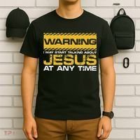Warning I May Start Talking About Jesus Christian Jesus T-Shirt thumb 6