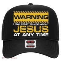 Warning I May Start Talking About Jesus Christian Jesus Hat thumb 0