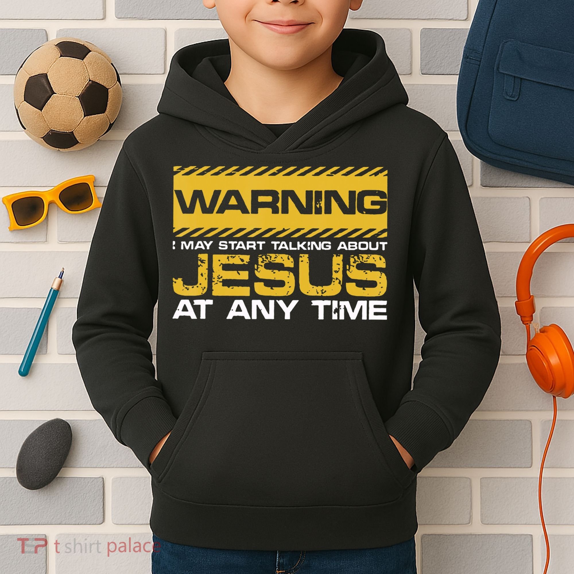 Warning I May Start Talking About Jesus Christian Jesus Kids Hoodie