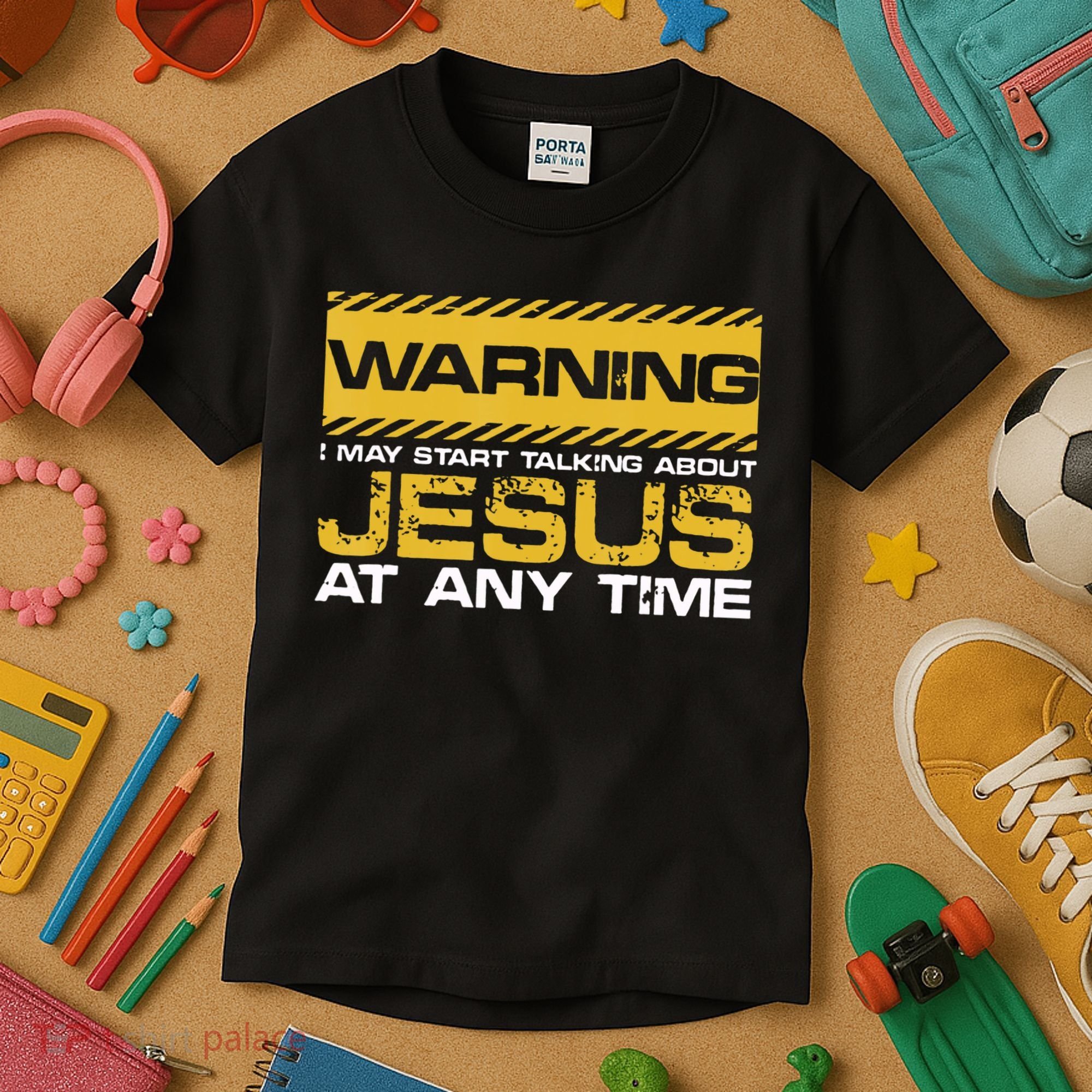 Warning I May Start Talking About Jesus Christian Jesus Kids T-Shirt