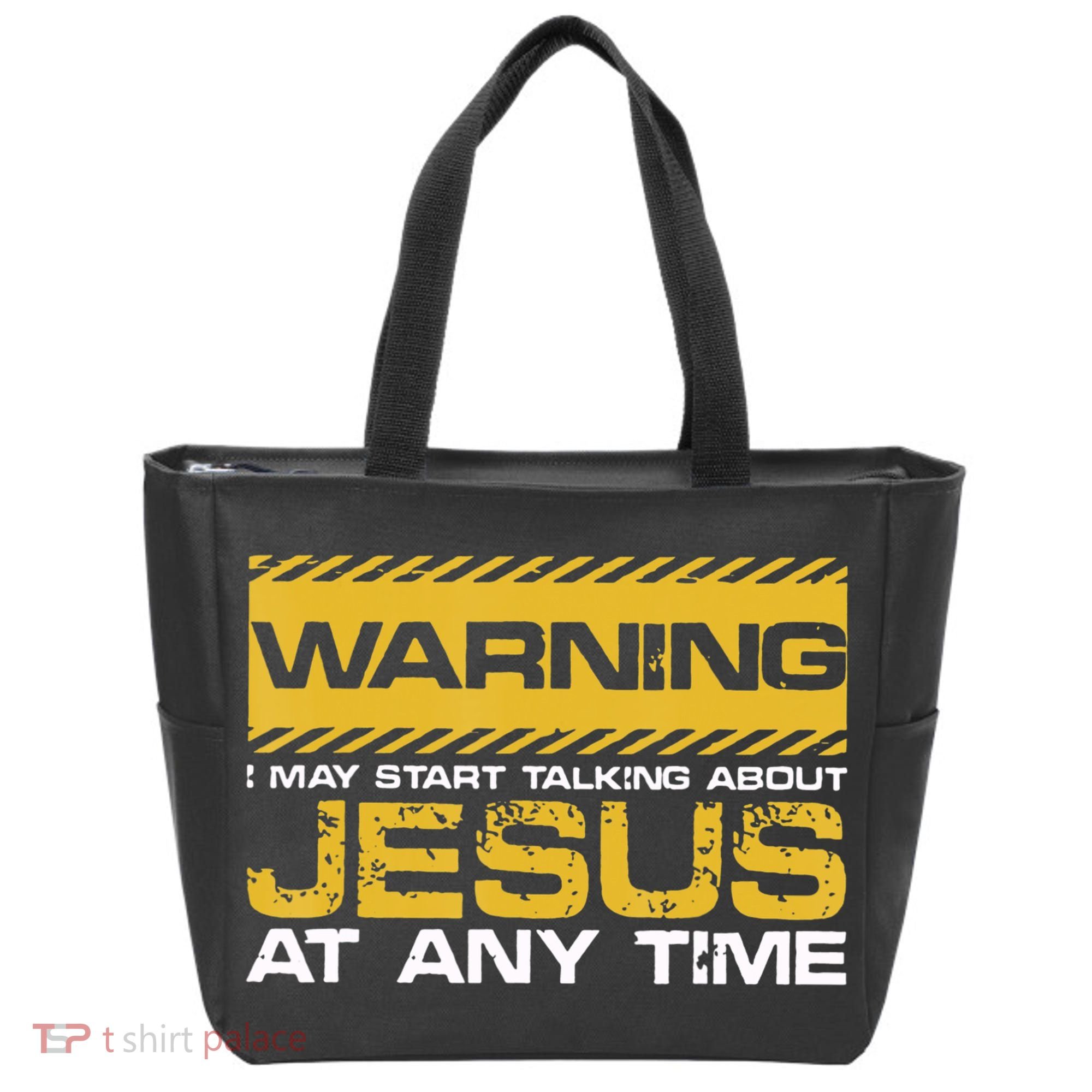 Warning I May Start Talking About Jesus Christian Jesus Tote Bag