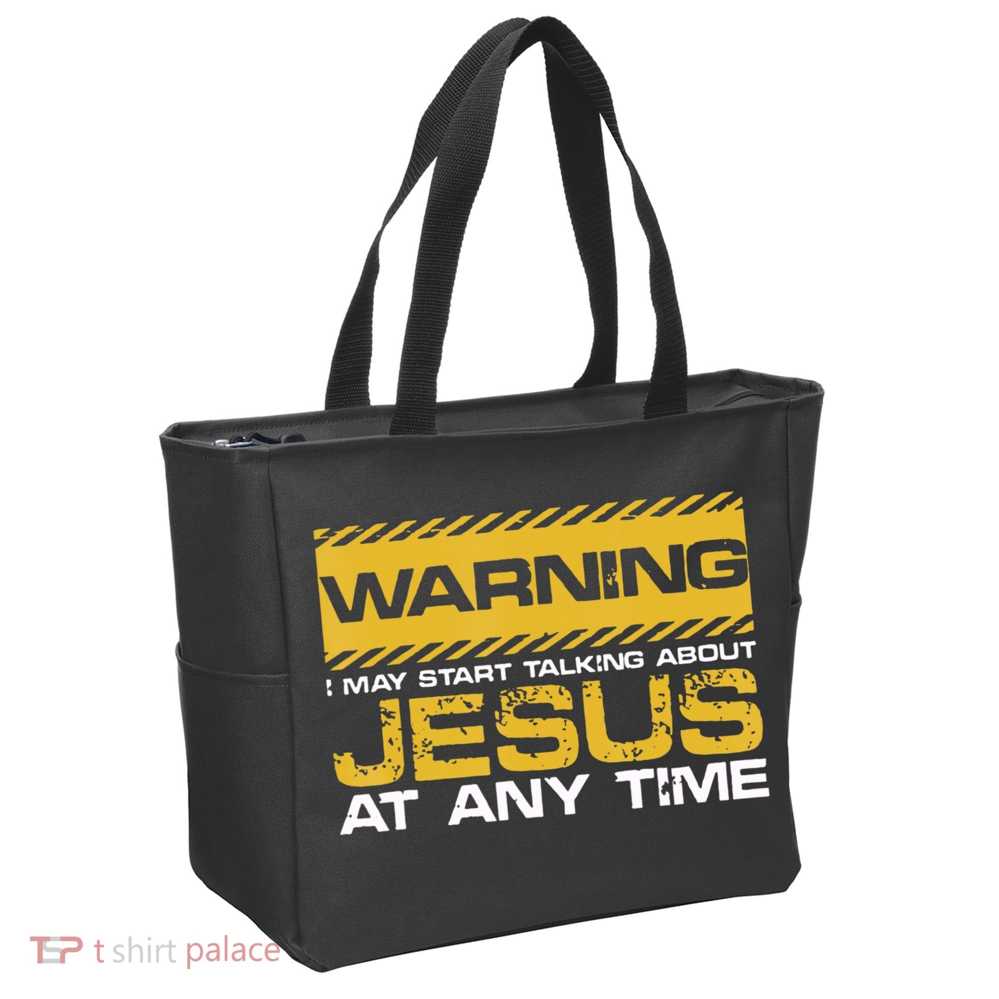 Warning I May Start Talking About Jesus Christian Jesus Tote Bag