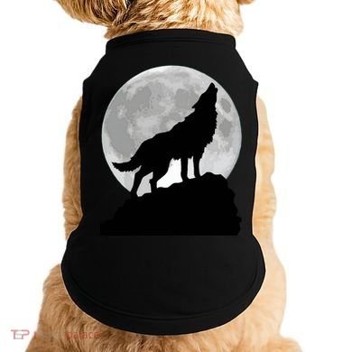 Wolf In Moon Light Cool Full Dog Pup Howling Tee Doggie Tank