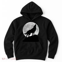 Wolf In Moon Light Cool Full Dog Pup Howling Tee Hoodie thumb 0