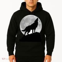 Wolf In Moon Light Cool Full Dog Pup Howling Tee Hoodie thumb 2